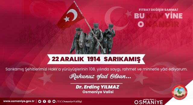 Erdinç Yılmaz, Sarıkamış şehitlerini andı