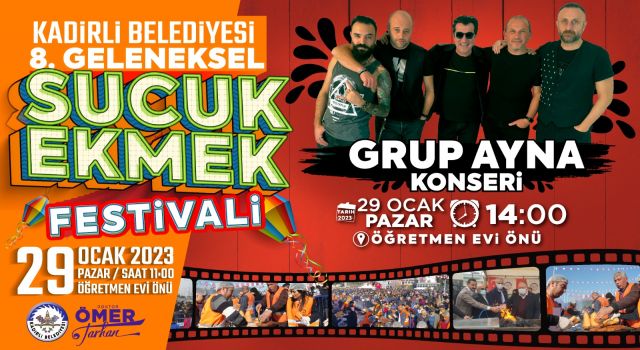 Sucuk Ekmek Festivali 29 Ocak 2023 Pazar günü yapılacak