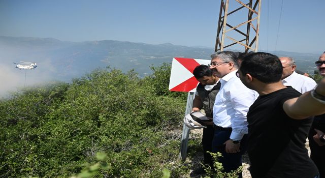 Vali Yılmaz, Sumbas'ta yangını bölgesinde incelemelerde bulundu