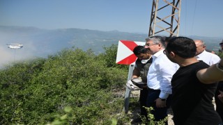 Vali Yılmaz, Sumbas'ta yangını bölgesinde incelemelerde bulundu